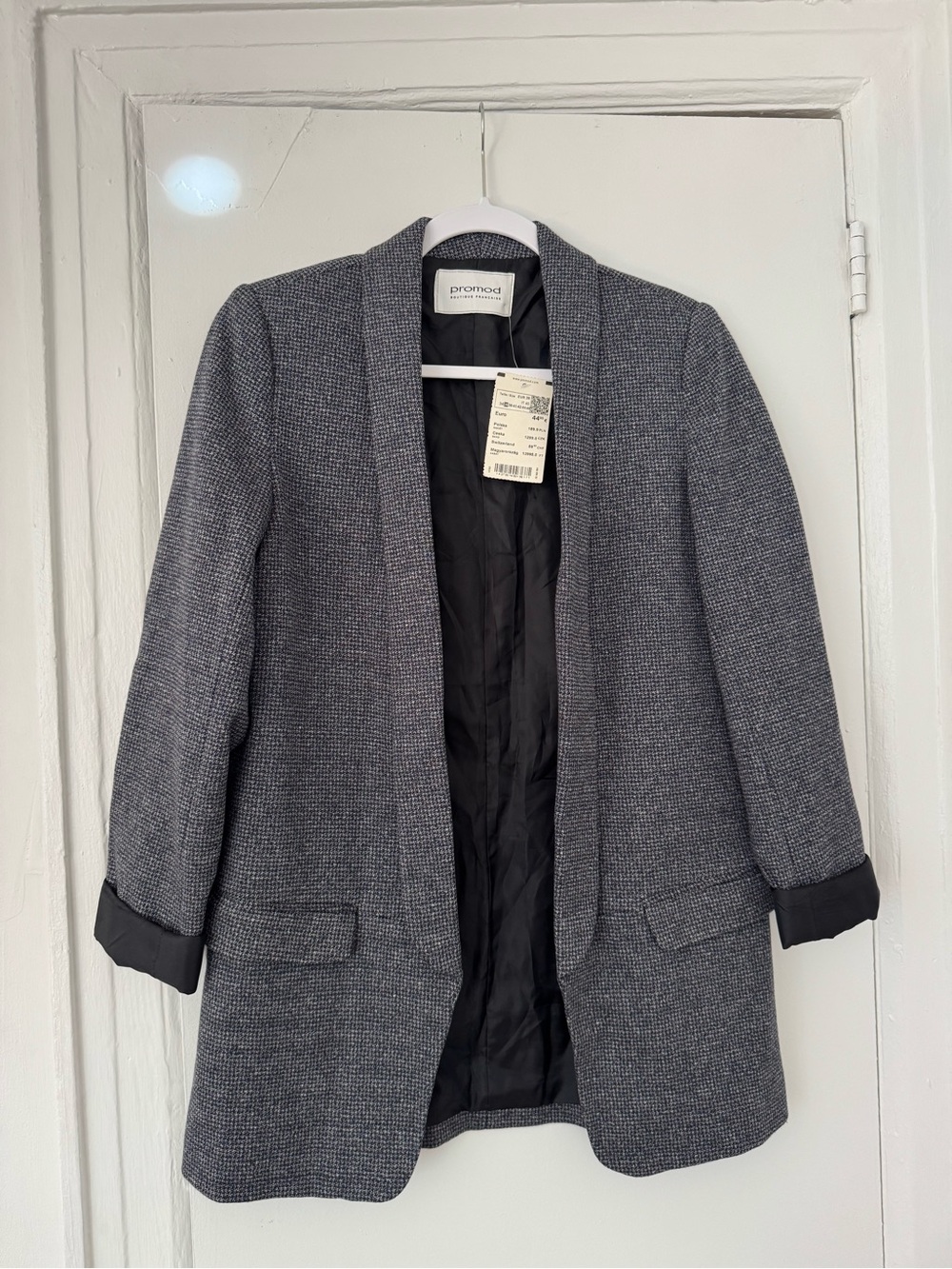 NWT Promod Navy Open-Front Blazer
